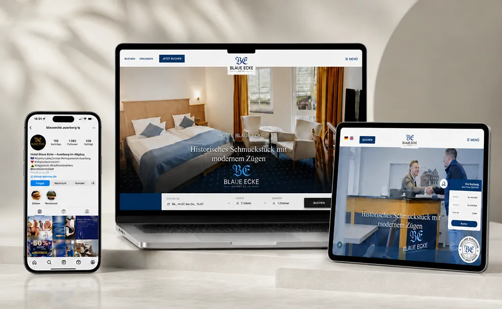 Webdesign und Social Media für das Hotel Blaue Ecke in Adenau