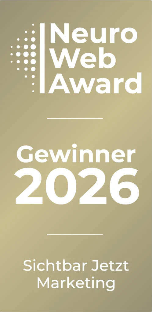 Neuro Web Award 2026 Gewinner-Siegel für Sichtbar Jetzt Marketing